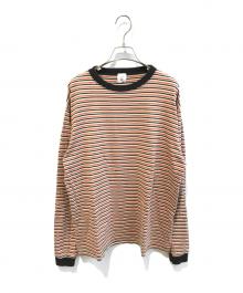 6(ROKU) BEAUTY&YOUTH（ロク ビューティーアンドユース）の古着「COTTON BORDER LONG SLEEVE T-SHIRT 8612-299-0293」｜ベージュ
