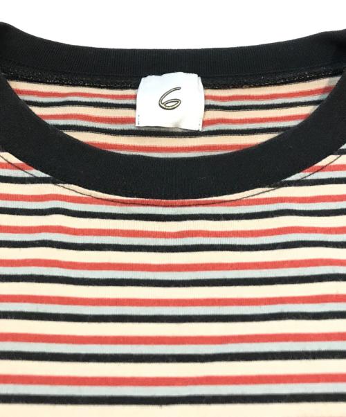 6(ROKU) BEAUTY&YOUTH（ロク ビューティーアンドユース）6(ROKU) BEAUTY&YOUTH (ロク ビューティーアンドユース) COTTON BORDER LONG SLEEVE T-SHIRT 8612-299-0293 ベージュ サイズ:Freeの古着・服飾アイテム