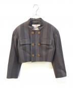 Vivienne Westwood RED LABELヴィヴィアンウエストウッドレッドレーベル）の古着「ストライプショート丈ジャケット　16-13-432001」｜ブラック