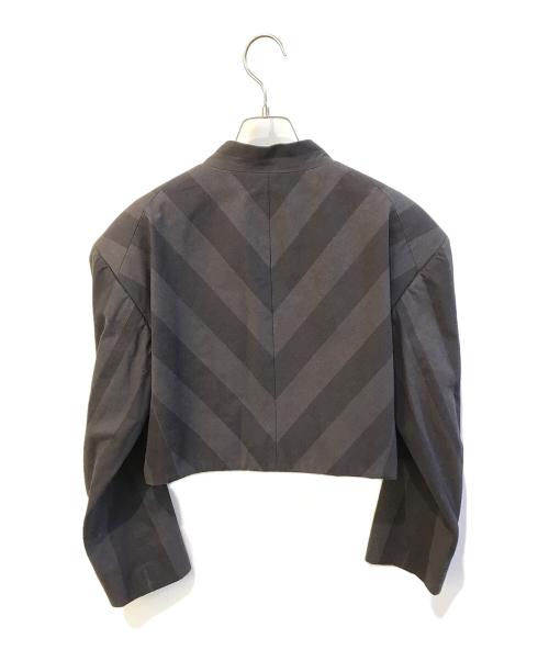 Vivienne Westwood RED LABEL（ヴィヴィアンウエストウッドレッドレーベル）Vivienne Westwood RED LABEL (ヴィヴィアンウエストウッドレッドレーベル) ストライプショート丈ジャケット　16-13-432001 ブラックの古着・服飾アイテム
