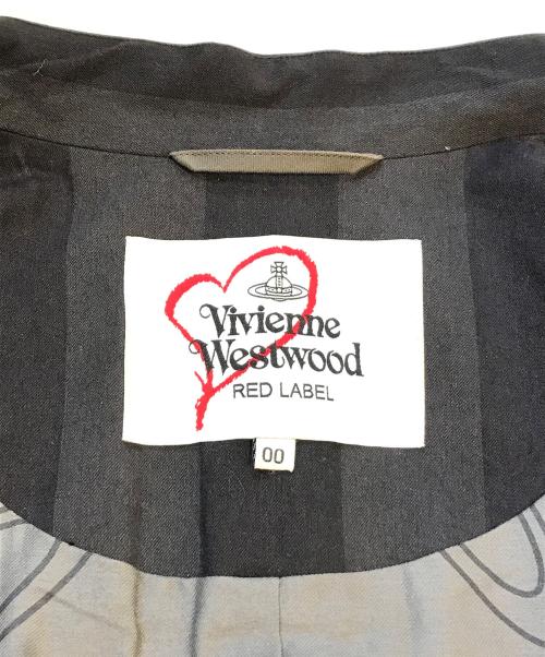 Vivienne Westwood RED LABEL（ヴィヴィアンウエストウッドレッドレーベル）Vivienne Westwood RED LABEL (ヴィヴィアンウエストウッドレッドレーベル) ストライプショート丈ジャケット　16-13-432001 ブラックの古着・服飾アイテム
