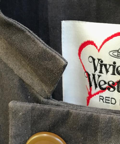Vivienne Westwood RED LABEL（ヴィヴィアンウエストウッドレッドレーベル）Vivienne Westwood RED LABEL (ヴィヴィアンウエストウッドレッドレーベル) ストライプショート丈ジャケット　16-13-432001 ブラックの古着・服飾アイテム