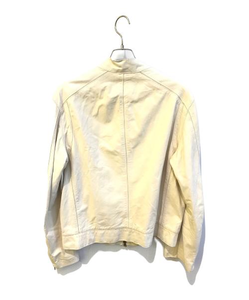 HUGO BOSS（ヒューゴ ボス）HUGO BOSS (ヒューゴ ボス) レザージャケット アイボリー サイズ:Lの古着・服飾アイテム