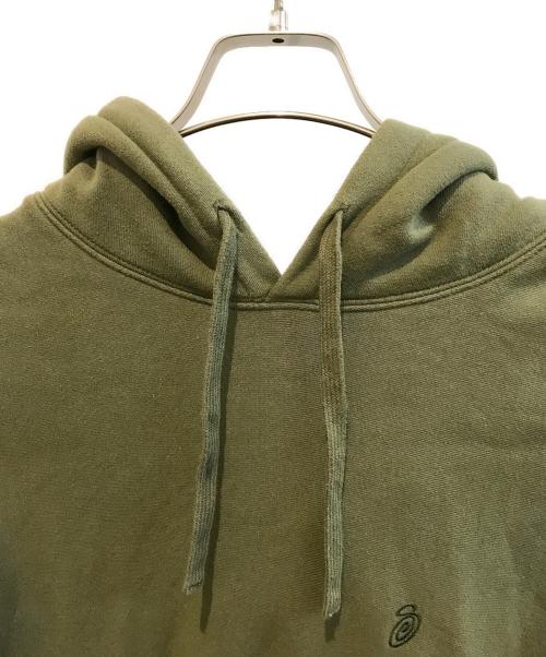 stussy（ステューシー）stussy (ステューシー) ワンポイント刺繍パーカー グリーン サイズ:Lの古着・服飾アイテム