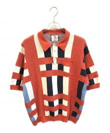 son of the cheese（（サノバチーズ））の古着「STRIPE KNIT SHIRT　SC2310-KN02」｜ブラウン