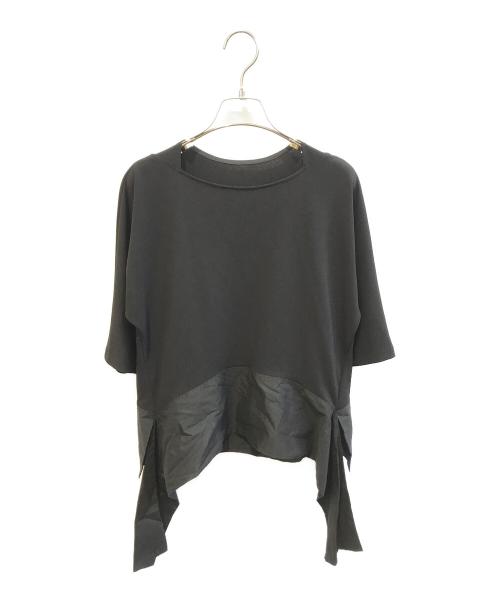 HIROKO KOSHINO（ヒロコ コシノ）HIROKO KOSHINO (ヒロコ コシノ) 異素材ジョイントドライポンチプルオーバー ブラック サイズ:38の古着・服飾アイテム