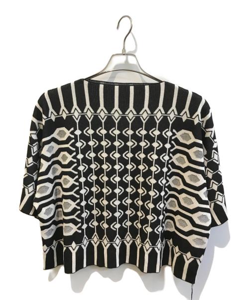 HIROKO KOSHINO（ヒロコ コシノ）HIROKO KOSHINO (ヒロコ コシノ) 半袖ニット　RRFFC-01800 ブラック サイズ:Ｍ 未使用品の古着・服飾アイテム