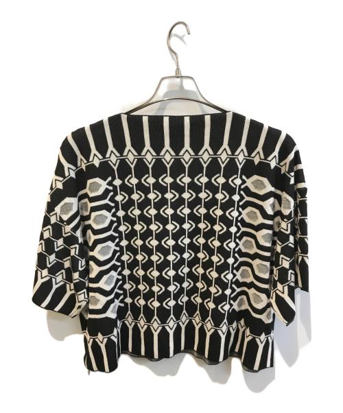 HIROKO KOSHINO（ヒロコ コシノ）HIROKO KOSHINO (ヒロコ コシノ) 半袖ニット　RRFFC-01800 ブラック サイズ:Ｍ 未使用品の古着・服飾アイテム