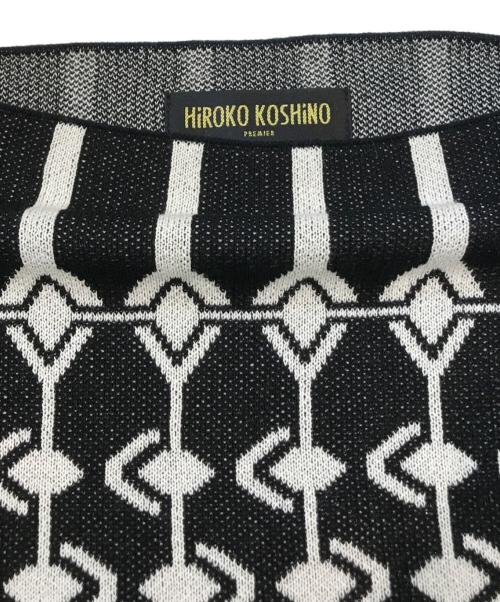 HIROKO KOSHINO（ヒロコ コシノ）HIROKO KOSHINO (ヒロコ コシノ) 半袖ニット　RRFFC-01800 ブラック サイズ:Ｍ 未使用品の古着・服飾アイテム