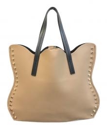 HIROKO KOSHINO（ヒロコ コシノ）の古着「ウェーブメタルスタッズトート」｜ベージュ
