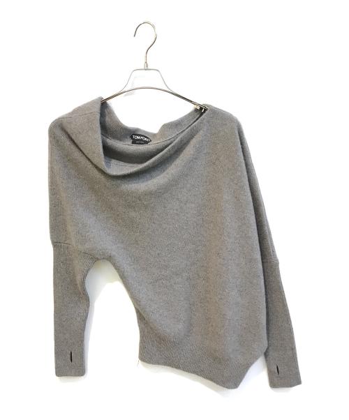 TOM FORD（トムフォード）TOM FORD (トムフォード) アームホールカシミヤワンショルダーニット　MAK601 YAX061 グレー サイズ:XSの古着・服飾アイテム