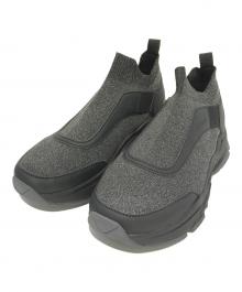 emmi（エミ）の古着「eco ニットカッティングデザインスニーカー」｜ブラック