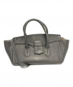 CHRISTIAN VILLAクリスチャンヴィラ）の古着「レザーハンドワイドバッグ」｜グレー