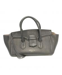 CHRISTIAN VILLA（クリスチャンヴィラ）の古着「レザーハンドワイドバッグ」｜グレー