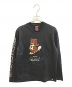 DOUBLE STANDARD1ダブルスタンダード）の古着「ベアワッペンロングTシャツ　0208-000-224B」｜ブラック