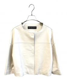 JEAN LOUIS SCHERRER（ジャンルイ シェレル）の古着「ラムレザージャケット　1238」｜アイボリー