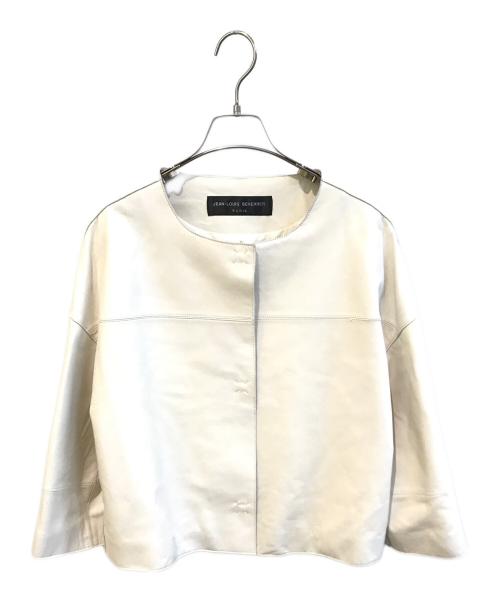 JEAN LOUIS SCHERRER（ジャンルイ シェレル）JEAN LOUIS SCHERRER (ジャンルイ シェレル) ラムレザージャケット　1238 アイボリー サイズ:Mの古着・服飾アイテム