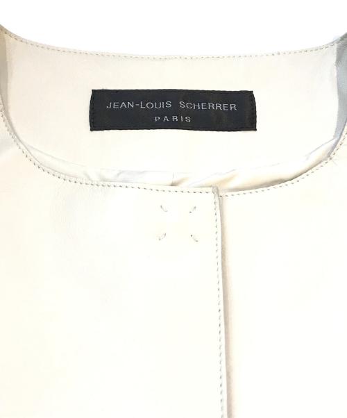 JEAN LOUIS SCHERRER（ジャンルイ シェレル）JEAN LOUIS SCHERRER (ジャンルイ シェレル) ラムレザージャケット　1238 アイボリー サイズ:Mの古着・服飾アイテム