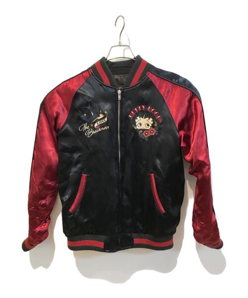 THE BRAVE MAN（ブレイブマン）the brave man (ブレイブマン) BETTY BOOP (ベティー・ブープ) スカジャン ブラック×レッド サイズ:Ｍの古着・服飾アイテム