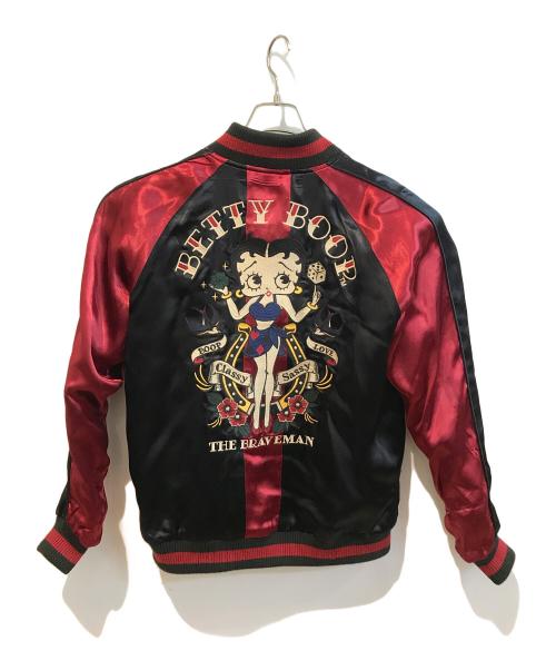 THE BRAVE MAN（ブレイブマン）the brave man (ブレイブマン) BETTY BOOP (ベティー・ブープ) スカジャン ブラック×レッド サイズ:Ｍの古着・服飾アイテム