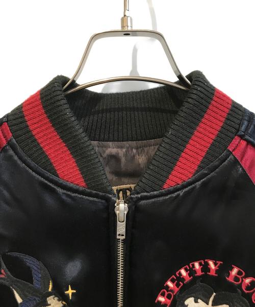 THE BRAVE MAN（ブレイブマン）the brave man (ブレイブマン) BETTY BOOP (ベティー・ブープ) スカジャン ブラック×レッド サイズ:Ｍの古着・服飾アイテム