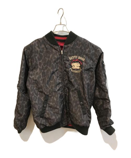 THE BRAVE MAN（ブレイブマン）the brave man (ブレイブマン) BETTY BOOP (ベティー・ブープ) スカジャン ブラック×レッド サイズ:Ｍの古着・服飾アイテム