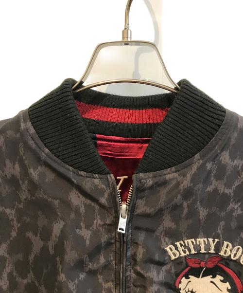 THE BRAVE MAN（ブレイブマン）the brave man (ブレイブマン) BETTY BOOP (ベティー・ブープ) スカジャン ブラック×レッド サイズ:Ｍの古着・服飾アイテム