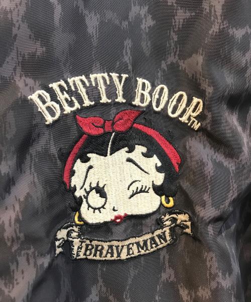 THE BRAVE MAN（ブレイブマン）the brave man (ブレイブマン) BETTY BOOP (ベティー・ブープ) スカジャン ブラック×レッド サイズ:Ｍの古着・服飾アイテム