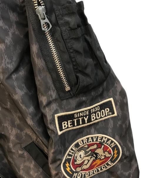 THE BRAVE MAN（ブレイブマン）the brave man (ブレイブマン) BETTY BOOP (ベティー・ブープ) スカジャン ブラック×レッド サイズ:Ｍの古着・服飾アイテム