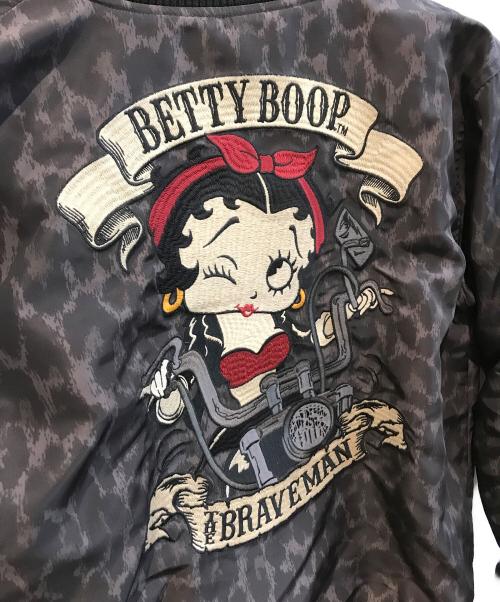 THE BRAVE MAN（ブレイブマン）the brave man (ブレイブマン) BETTY BOOP (ベティー・ブープ) スカジャン ブラック×レッド サイズ:Ｍの古着・服飾アイテム
