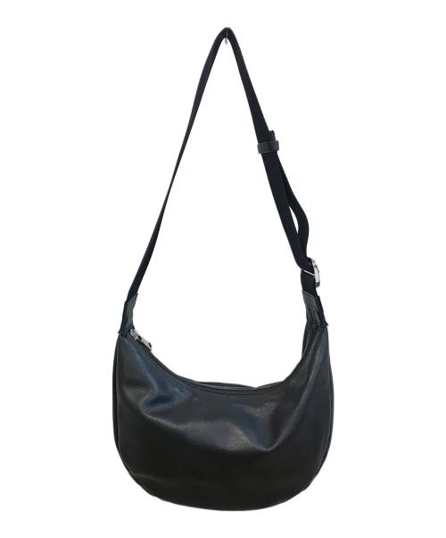 russet（ラシット）russet (ラシット) ソフトレザーラウンドショルダーバッグ ブラックの古着・服飾アイテム