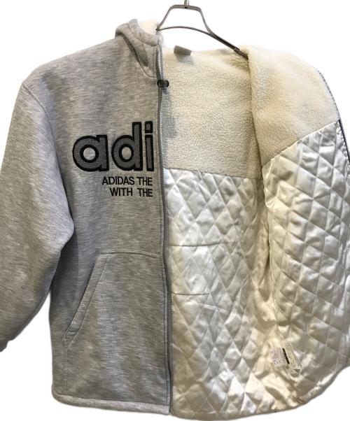 adidas（アディダス）adidas (アディダス) ボアフードジップパーカー　AA-5149 グレー サイズ:Ｌの古着・服飾アイテム
