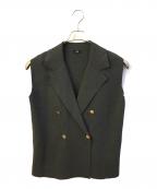 PLSTプラステ）の古着「ブラックダブルボタン ニットベスト」｜グレー