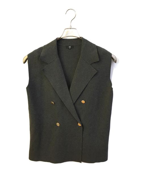 PLST（プラステ）PLST (プラステ) ブラックダブルボタン ニットベスト グレー サイズ:SIZE Mの古着・服飾アイテム