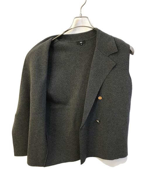 PLST（プラステ）PLST (プラステ) ブラックダブルボタン ニットベスト グレー サイズ:SIZE Mの古着・服飾アイテム