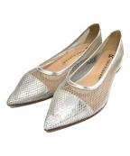 FABIO RUSCONIファビオルスコーニ）の古着「ポインテッドトウローヒールネットパンプス」｜シルバー