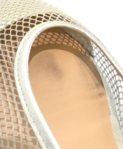 FABIO RUSCONI（ファビオルスコーニ）FABIO RUSCONI (ファビオルスコーニ) ポインテッドトウローヒールネットパンプス シルバー サイズ:38の古着・服飾アイテム