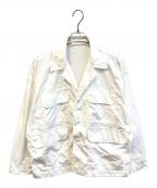 TOMORROW LANDトゥモローランド）の古着「80/2コットントロピカル シャツブルゾン　63-08-01-08105」｜ホワイト