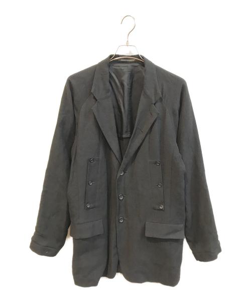 Yohji Yamamoto pour homme（ヨウジヤマモト プールオム）Yohji Yamamoto pour homme (ヨウジヤマモト プールオム) GABARDINE I-LAPEL BUTTON 5PK JKT　HS-J48-308 ブラック サイズ:2の古着・服飾アイテム