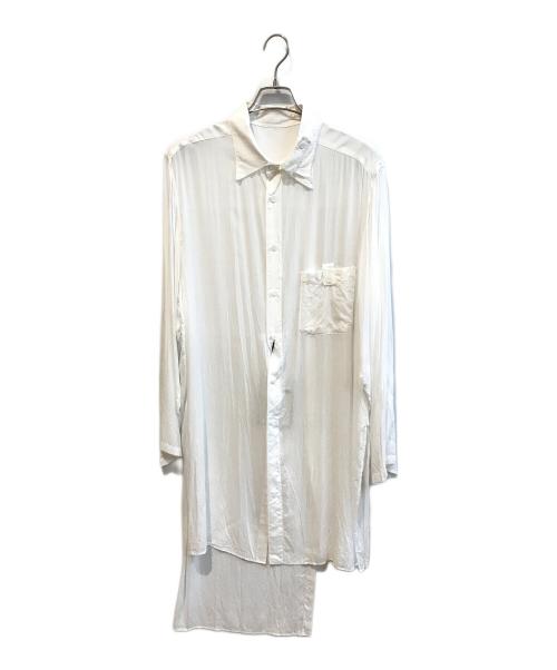 Yohji Yamamoto pour homme（ヨウジヤマモト プールオム）Yohji Yamamoto pour homme (ヨウジヤマモト プールオム) レーヨンロングシャツ　HP-B64-249 ホワイト サイズ:3 未使用品の古着・服飾アイテム