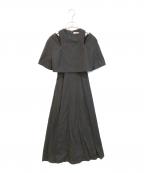 CLANEクラネ）の古着「SLASH SHOULDER ONEPIECE　16112-5142」｜ブラック