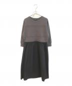 ReFLEcTリフレクト）の古着「ニット×タフタドッキングワンピース　101-53070」｜グレー