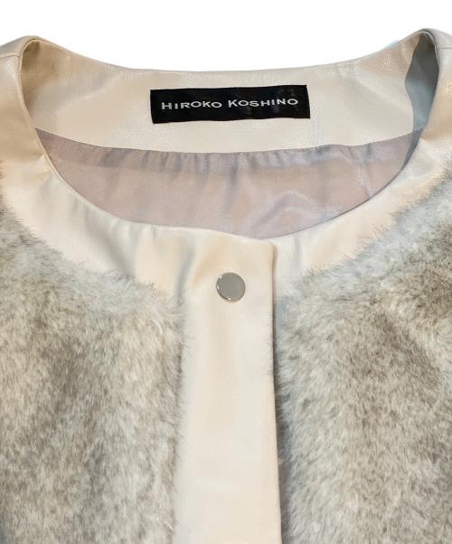 HIROKO KOSHINO（ヒロコ コシノ）HIROKO KOSHINO (ヒロコ コシノ) ジョイントパーツデザインベスト　RHJLW-05630 ベージュ サイズ:38の古着・服飾アイテム