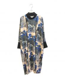 HIROKO KOSHINO（ヒロコ コシノ）の古着「アートプリントジャージーワンピース　RHPAD-04690」｜ベージュ