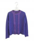 HIROKO KOSHINOヒロコ コシノ）の古着「立体ストライプニットプルオーバー　RHFAF11430」｜ブルー