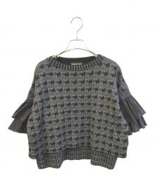 HIROKO KOSHINO（ヒロコ コシノ）の古着「袖フリルニット　RRFFC20900」｜ブラック