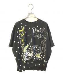 TRUNK HIROKO KOSHINO（トランク ヒロコ コシノ）の古着「イラストプリントカットソーブラウス　RSKIB-04360」｜ブラック