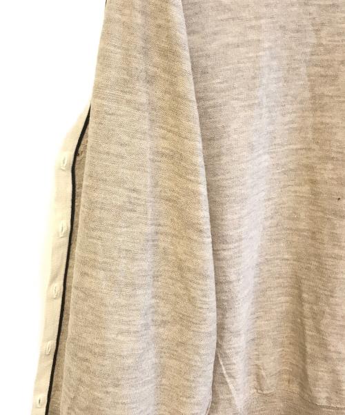 J.PRESS（ジェイプレス）J.PRESS (ジェイプレス) トリムツイン ニット　KRGJGW0020 ベージュ サイズ:Mの古着・服飾アイテム