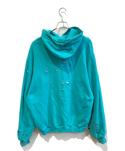 BALENCIAGA（バレンシアガ）BALENCIAGA (バレンシアガ) Caps Destroyed Hoodie　659403 TKVB6 ブルー サイズ:SIZE XXSの古着・服飾アイテム