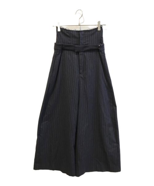 MAISON SPECIAL（メゾンスペシャル）MAISON SPECIAL (メゾンスペシャル) Low Waist Layered Stripe Wide Pants　21232465204 ネイビー サイズ:Ｓの古着・服飾アイテム